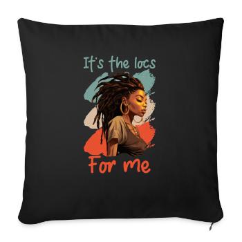 C’est The Locs For Me - Afro Hair Black American - Housse de coussin décorative 45 x 45 cm - noir - Devant