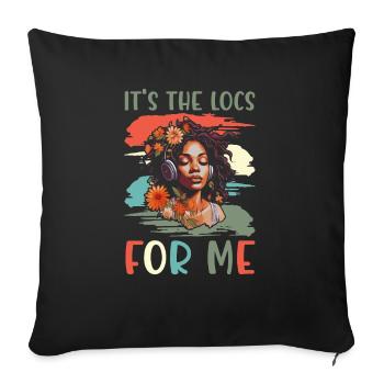 C’est The Locs For Me - Afro Hair Black American - Housse de coussin décorative 45 x 45 cm - noir - Devant