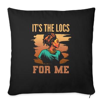 C’est The Locs For Me - Afro Hair Black American - Housse de coussin décorative 45 x 45 cm - noir - Devant