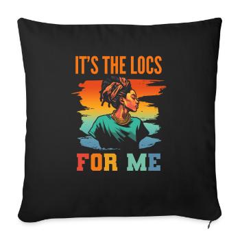 C’est The Locs For Me - Afro Hair Black American - Housse de coussin décorative 45 x 45 cm - noir - Devant