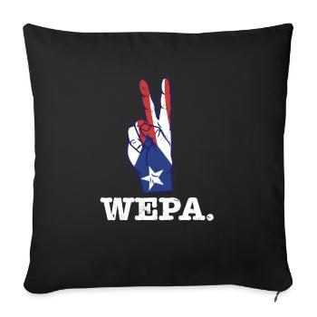 Proud Puerto Rican Latino Pride Latina Wepa - Sofa pillowcase 17,3'' x 17,3'' (45 x 45 cm) - black - Front
