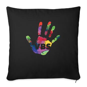 VBS Camp Watercolor Hand Print Vacation Bible - Sofa pillowcase 17,3'' x 17,3'' (45 x 45 cm) - black - Front