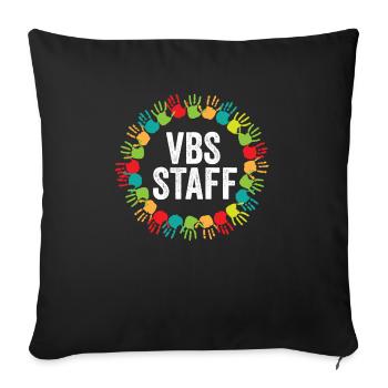 VBS Staff Hand Print Vacation Bible School Crew - Sofa pillowcase 17,3'' x 17,3'' (45 x 45 cm) - black - Front
