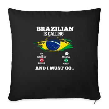 Brésil - Housse de coussin décorative 45 x 45 cm - noir - Devant