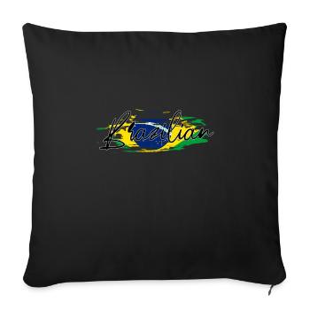 Brazil - Sofa pillowcase 17,3'' x 17,3'' (45 x 45 cm) - black - Front