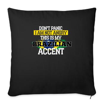Brazil - Sofa pillowcase 17,3'' x 17,3'' (45 x 45 cm) - black - Front