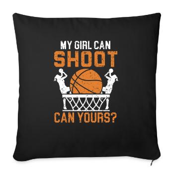 Tochter Basketball Sport Basketball Papa Mama - Sofakissenbezug 45 x 45 cm - Schwarz - Vorne