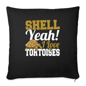Turtle Reptile Cute Shell Yeah I Love Tortoises - Sofakissenbezug 45 x 45 cm - Schwarz - Vorne