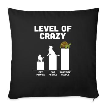 Level Of Crazy Funny Turtle Tortoises Reptile - Sofa pillowcase 17,3'' x 17,3'' (45 x 45 cm) - black - Front