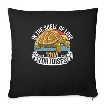 Shell Of Love With Tortoises Vintage Turtle Reptil - Sofa pillowcase 17,3'' x 17,3'' (45 x 45 cm) - black - Front