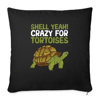 Reptile Turtle Funny Shell yes Crazy For Tortoise - Sofa pillowcase 17,3'' x 17,3'' (45 x 45 cm) - black - Front