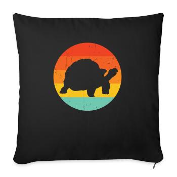 Sunset Reptile Retro Tortoise Fan Vintage - Sofa pillowcase 17,3'' x 17,3'' (45 x 45 cm) - black - Front