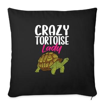 Crazy Tortoise Lady Tortoises Mom Women Turtle - Sofa pillowcase 17,3'' x 17,3'' (45 x 45 cm) - black - Front