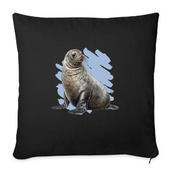 Sceau réaliste - Housse de coussin décorative 45 x 45 cm - noir - Devant