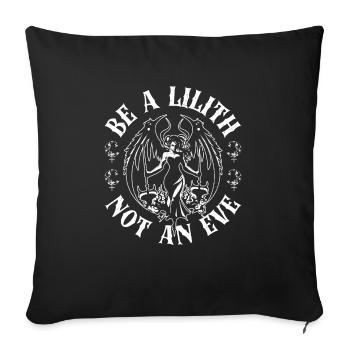 Lilith, Demon, Gothic, Mythology, Folklore, - Sofa pillowcase 17,3'' x 17,3'' (45 x 45 cm) - black - Front