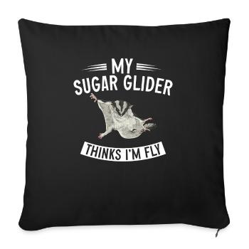 Short-headed glider Sugar Glider - Sofa pillowcase 17,3'' x 17,3'' (45 x 45 cm) - black - Front