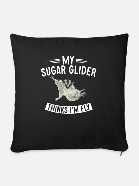 Kurzkopfgleitbeutler Sugar Glider - Sofakissenbezug 45 x 45 cm - Schwarz