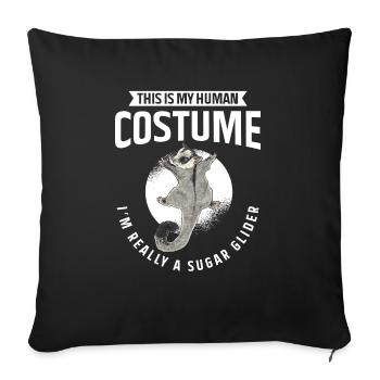 Short-headed glider Sugar Glider - Sofa pillowcase 17,3'' x 17,3'' (45 x 45 cm) - black - Front