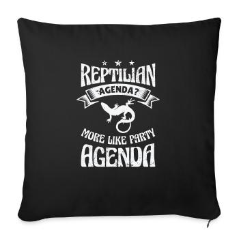 Lézard-Reptile-Agenda-Théorie du complot - Housse de coussin décorative 45 x 45 cm - noir - Devant