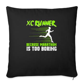 Xc-laufdesign Für Einen Xc-läufer Und Cc-läufer - Sofakissenbezug 45 x 45 cm - Schwarz - Vorne