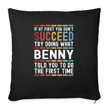 Benny Name Personalized Funny Birthday Christmas - Sofa pillowcase 17,3'' x 17,3'' (45 x 45 cm) - black - Front