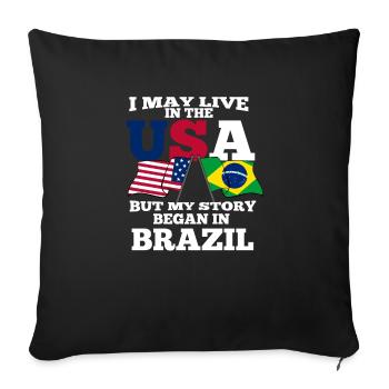 Brésil - Housse de coussin décorative 45 x 45 cm - noir - Devant