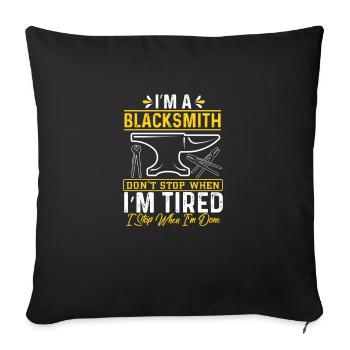 Blacksmith Funny Forge Hammer Workwear Blacksmith - Sofa pillowcase 17,3'' x 17,3'' (45 x 45 cm) - black - Front