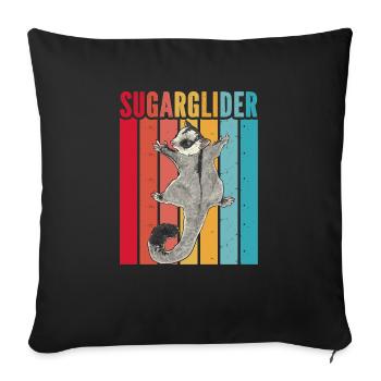 Short-headed glider Sugar Glider - Sofa pillowcase 17,3'' x 17,3'' (45 x 45 cm) - black - Front