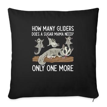 Short-headed glider Sugar Glider - Sofa pillowcase 17,3'' x 17,3'' (45 x 45 cm) - black - Front