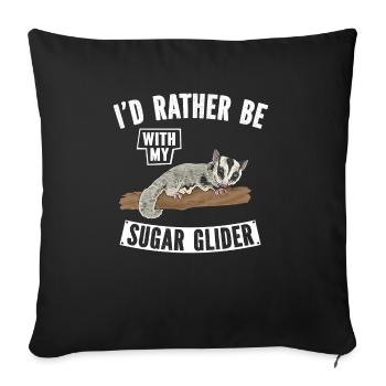 Short-headed glider Sugar Glider - Sofa pillowcase 17,3'' x 17,3'' (45 x 45 cm) - black - Front