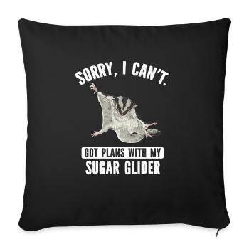 Short-headed glider Sugar Glider - Sofa pillowcase 17,3'' x 17,3'' (45 x 45 cm) - black - Front