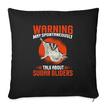 Short-headed glider Sugar Glider - Sofa pillowcase 17,3'' x 17,3'' (45 x 45 cm) - black - Front