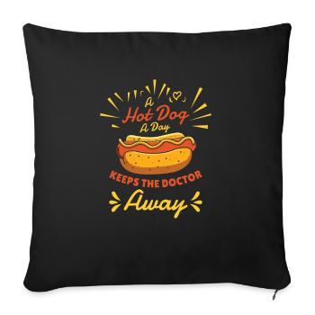 Chili Dog Hot Dog Saucisse Restauration rapide - Housse de coussin décorative 45 x 45 cm - noir - Devant