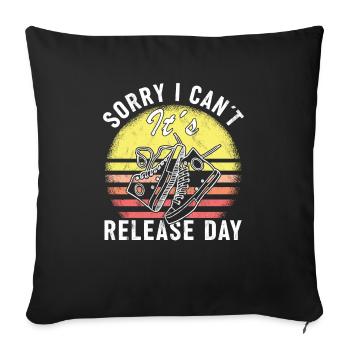 "Sorry, I can't - Sofa pillowcase 17,3'' x 17,3'' (45 x 45 cm) - black - Front
