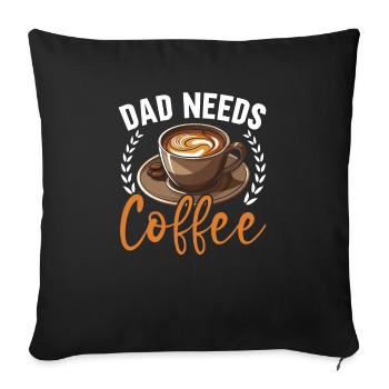 Papa Kaffeetrinker Koffein Papa Vatertag - Sofakissenbezug 45 x 45 cm - Schwarz - Vorne
