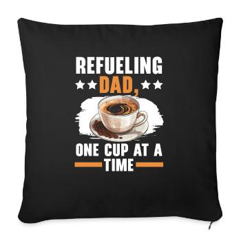 Papa Kaffeetrinker Koffein Papa Vatertag - Sofakissenbezug 45 x 45 cm - Schwarz - Vorne