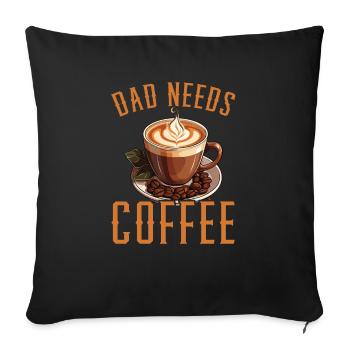Papa Kaffeetrinker Koffein Papa Vatertag - Sofakissenbezug 45 x 45 cm - Schwarz - Vorne