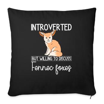 Fennek Renard Fennec Renard Renard du désert - Housse de coussin décorative 45 x 45 cm - noir - Devant