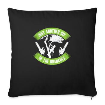 Arboriculteur, coupe-arbres, tronçonneuse, bûcheron - Housse de coussin décorative 45 x 45 cm - noir - Devant