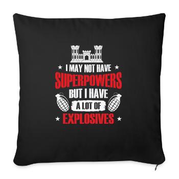 Armée du génie de combat - Housse de coussin décorative 45 x 45 cm - noir - Devant