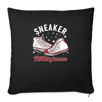 « Sneaker Whisperer » Sneaker Collector Sneaker - Housse de coussin décorative 45 x 45 cm - noir - Devant
