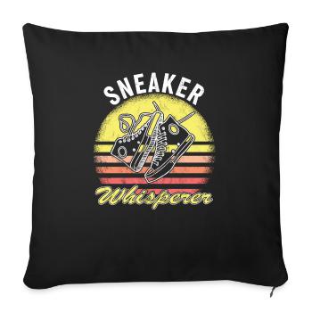 « Sneaker Whisperer » Collectionneur de baskets - Housse de coussin décorative 45 x 45 cm - noir - Devant
