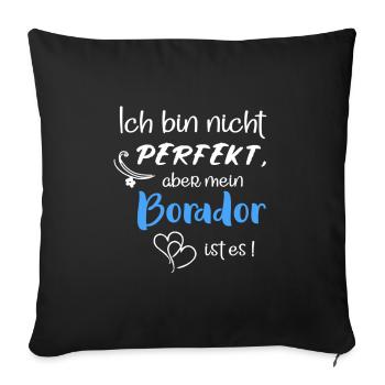 Perfekter Borador I Border Collie Labrador Mix - Sofakissenbezug 45 x 45 cm - Schwarz - Vorne