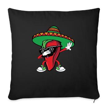 Funny Dabbing Chili Mexican Pepper Cinco De Mayo - Sofa pillowcase 17,3'' x 17,3'' (45 x 45 cm) - black - Front