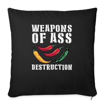 Chili Pepper Lover Spicy Food Weapons Of Ass Destr - Housse de coussin décorative 45 x 45 cm - noir - Devant