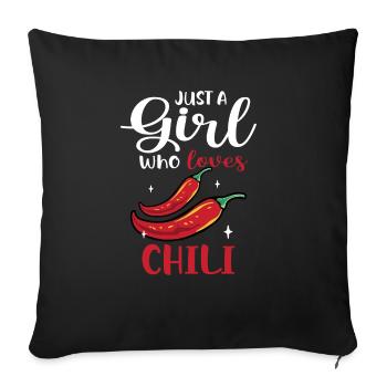 Hot Spicy Food Red Pepper Women Just A Girl Who Lo - Sofa pillowcase 17,3'' x 17,3'' (45 x 45 cm) - black - Front