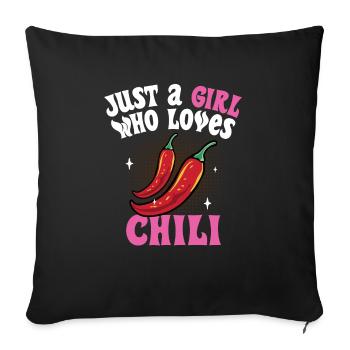 Women Just A Girl Who Loves Chili Hot Spicy Food R - Sofa pillowcase 17,3'' x 17,3'' (45 x 45 cm) - black - Front