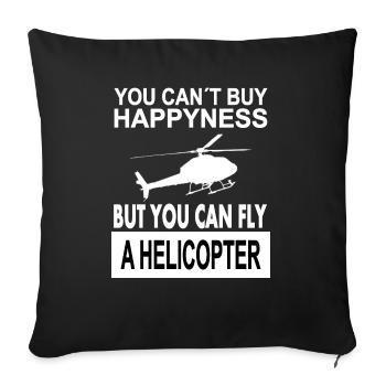 Helicopter Flying Helicopter Pilot Gift Idea - Sofa pillowcase 17,3'' x 17,3'' (45 x 45 cm) - black - Front