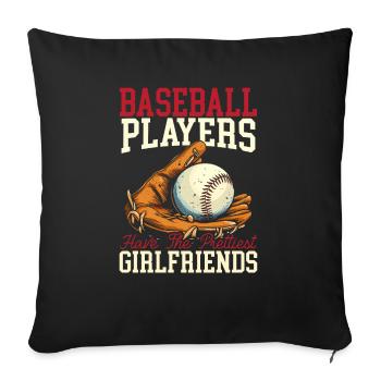 Baseball-Freundin Sportliebhaber Baseball-Fan - Sofakissenbezug 45 x 45 cm - Schwarz - Vorne