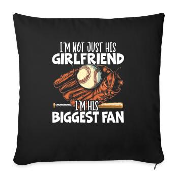 Baseball Girlfriend Sport Lover Baseball Fan - Housse de coussin décorative 45 x 45 cm - noir - Devant